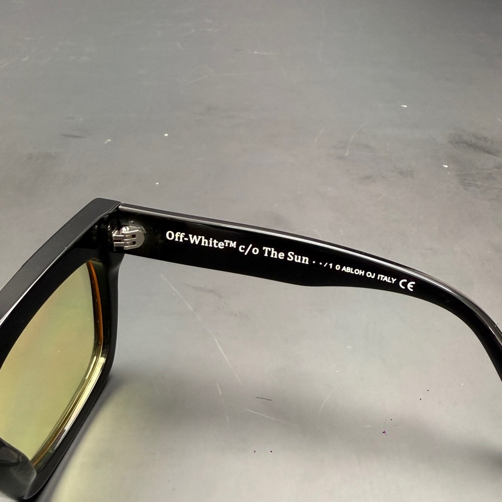 Off-White Black Sunglasses with Yellow Lenses - Picture 6 of 7